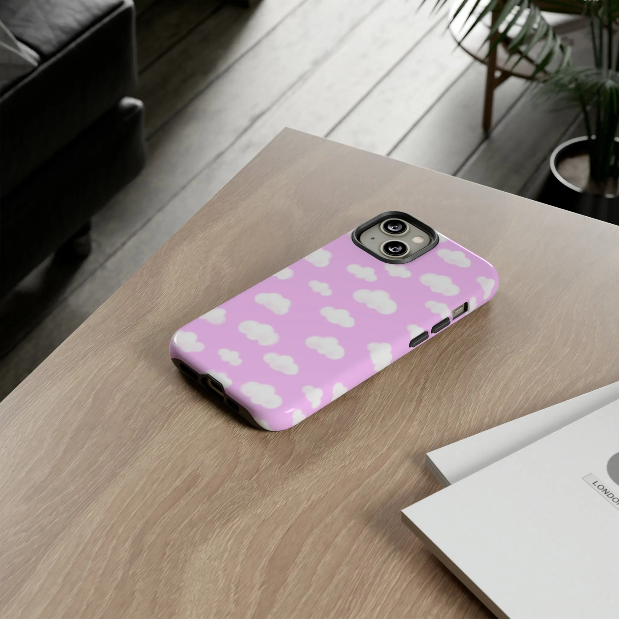 Dreamy Clouds Tough Phone Case (Taffy Pink)