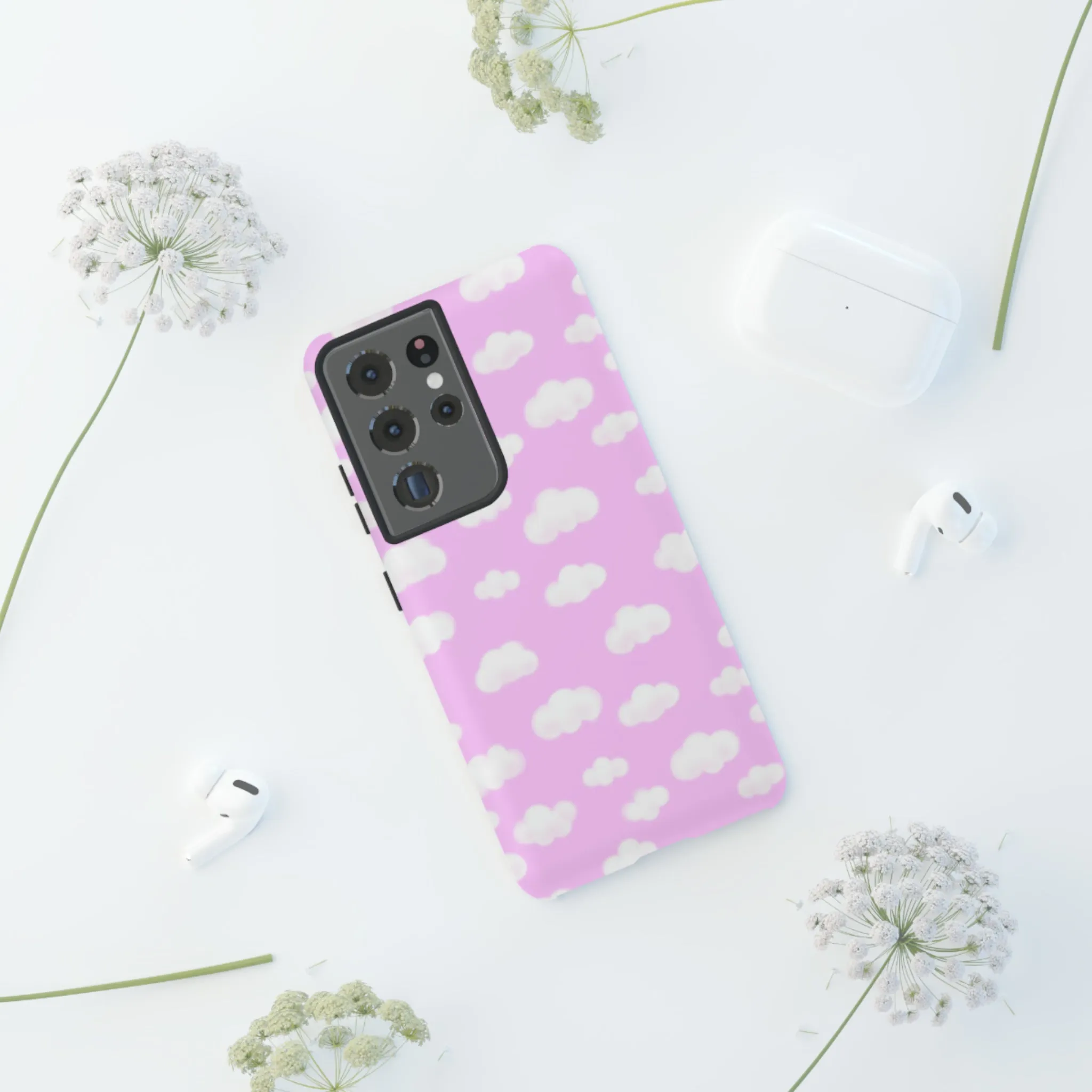 Dreamy Clouds Tough Phone Case (Taffy Pink)