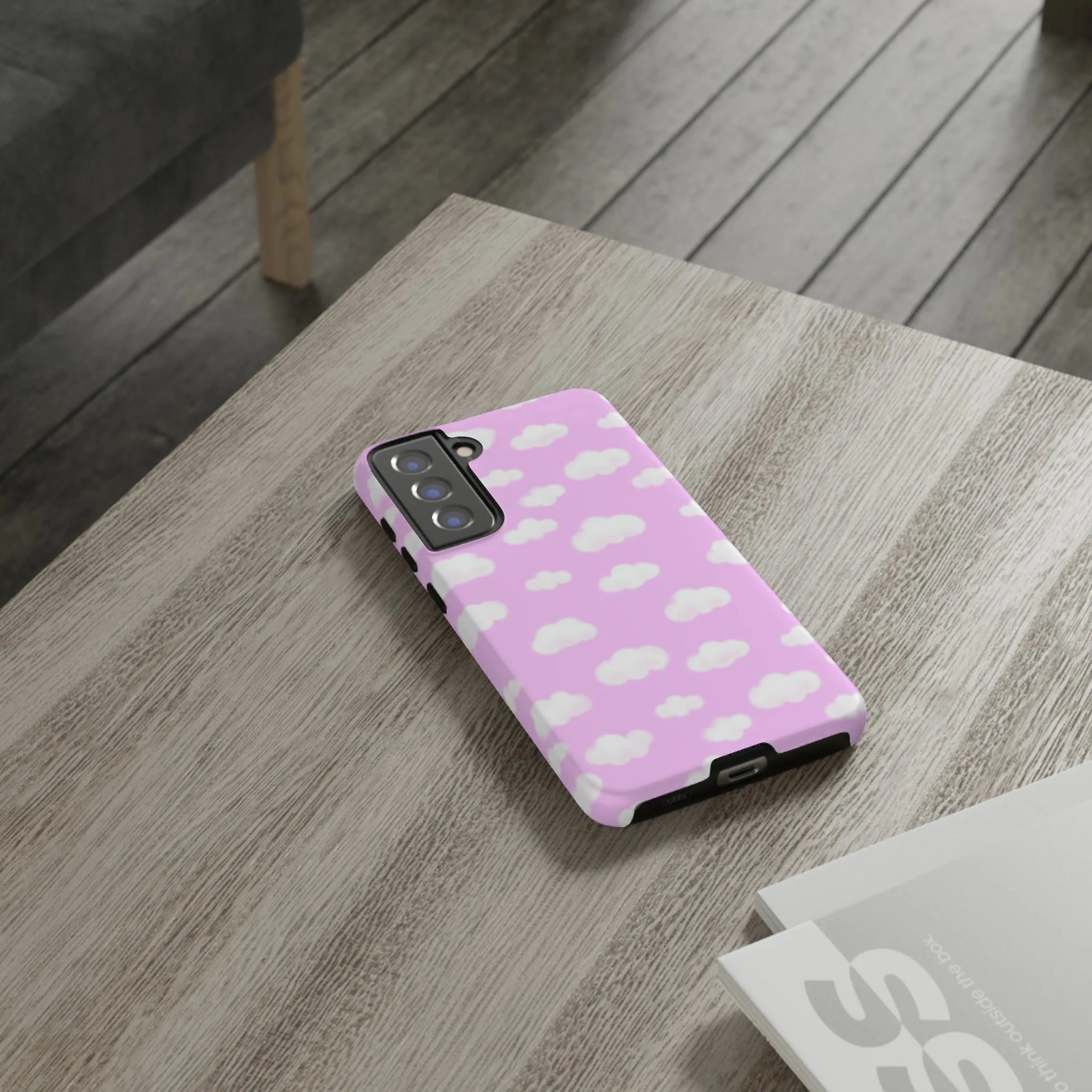 Dreamy Clouds Tough Phone Case (Taffy Pink)