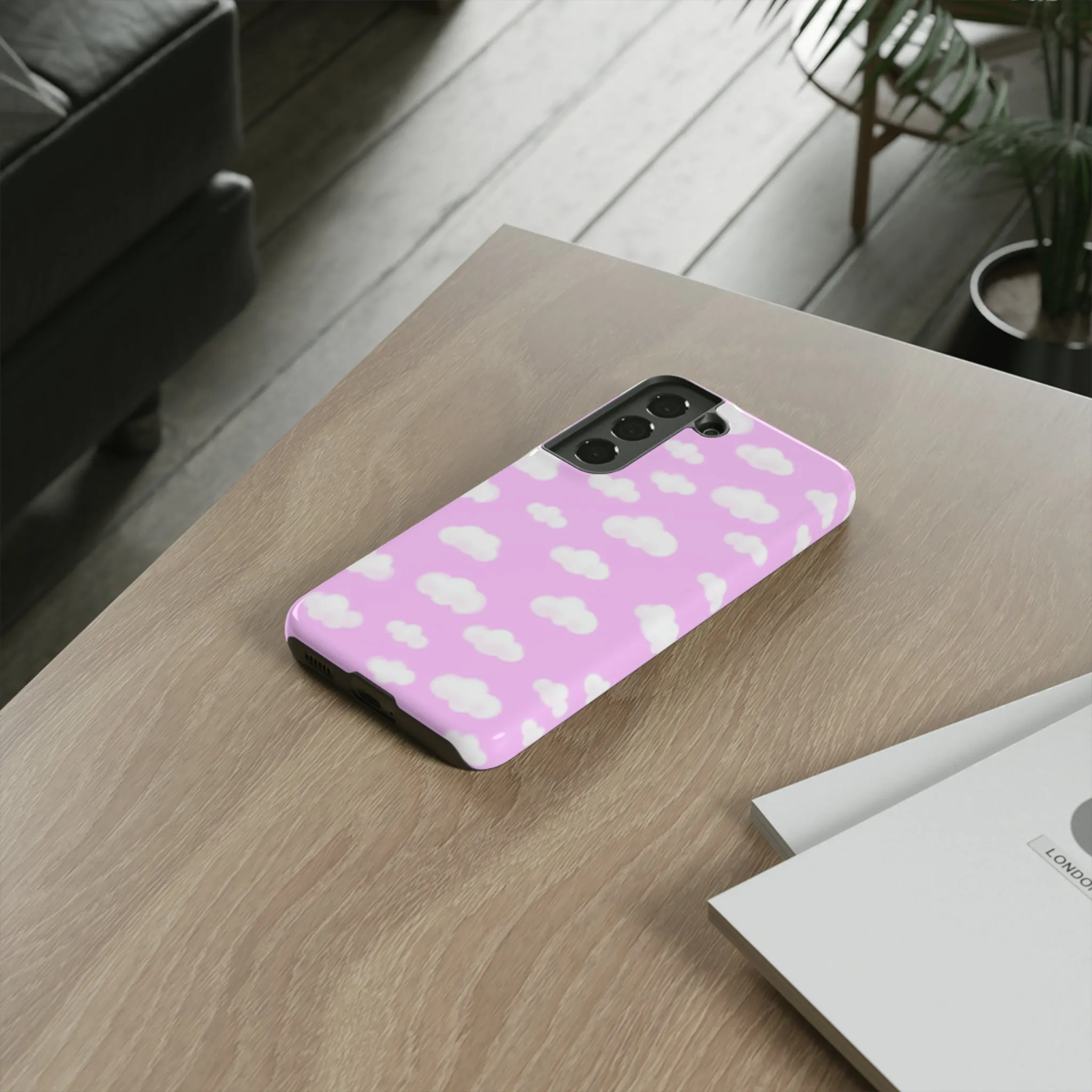 Dreamy Clouds Tough Phone Case (Taffy Pink)