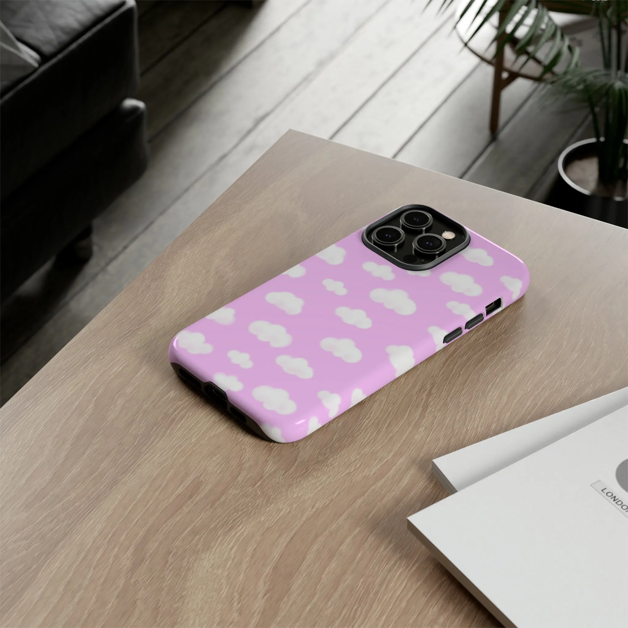 Dreamy Clouds Tough Phone Case (Taffy Pink)