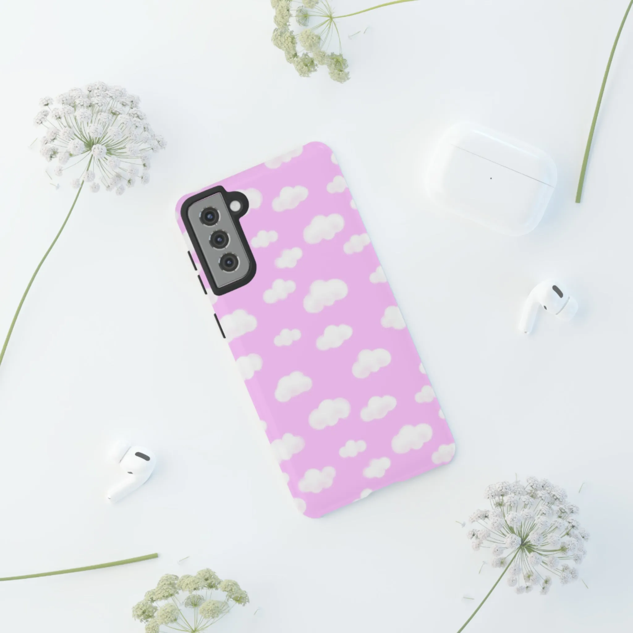 Dreamy Clouds Tough Phone Case (Taffy Pink)