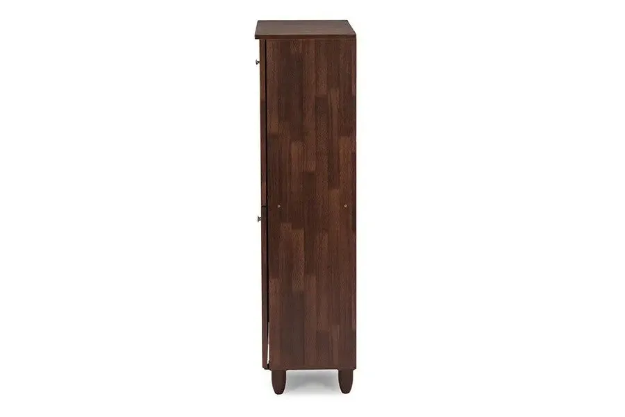 Fernanda 4-Door Oak Brown Wooden Entryway Shoes Storage Tall Cabinet