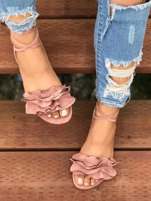 Flower Bandage Sandals Shoes For Women