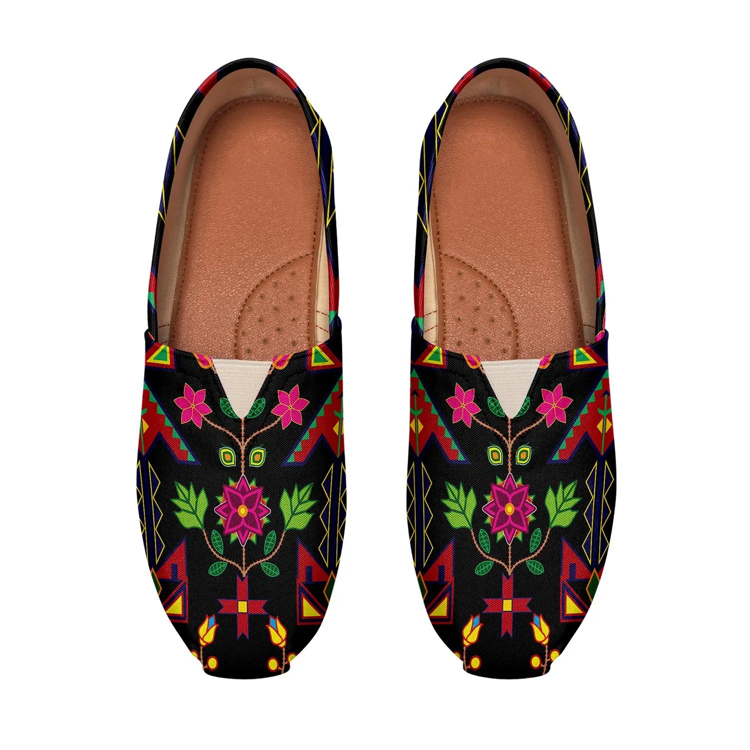 Geometric Floral Spring Slip On