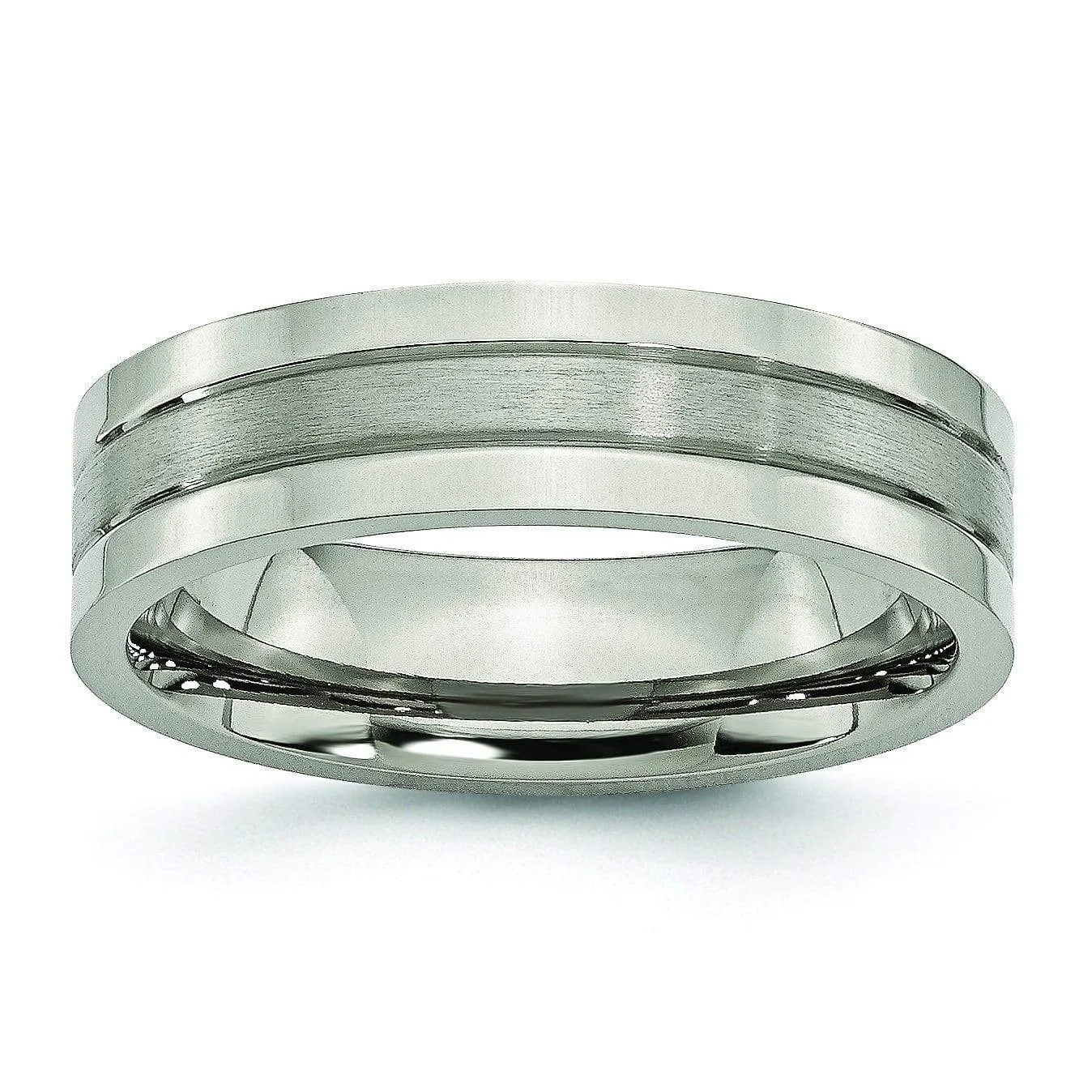 Grooved Titanium Ring for Men or Women 6mm