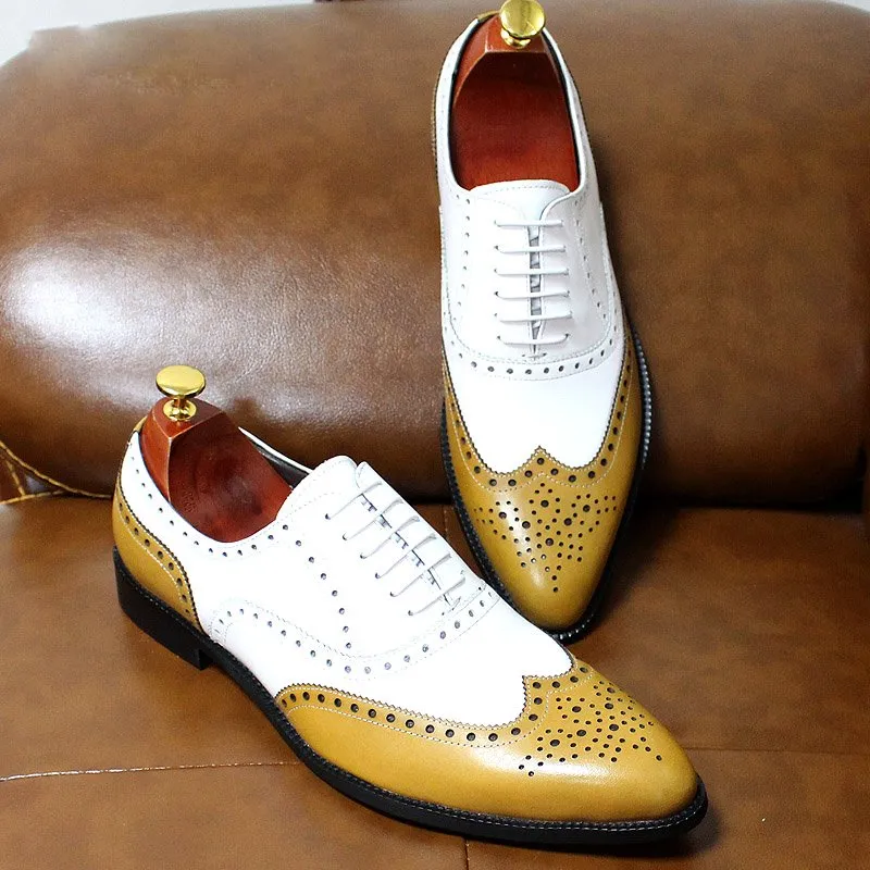 Handmade Wingtip Oxford Lace-Up Shoes