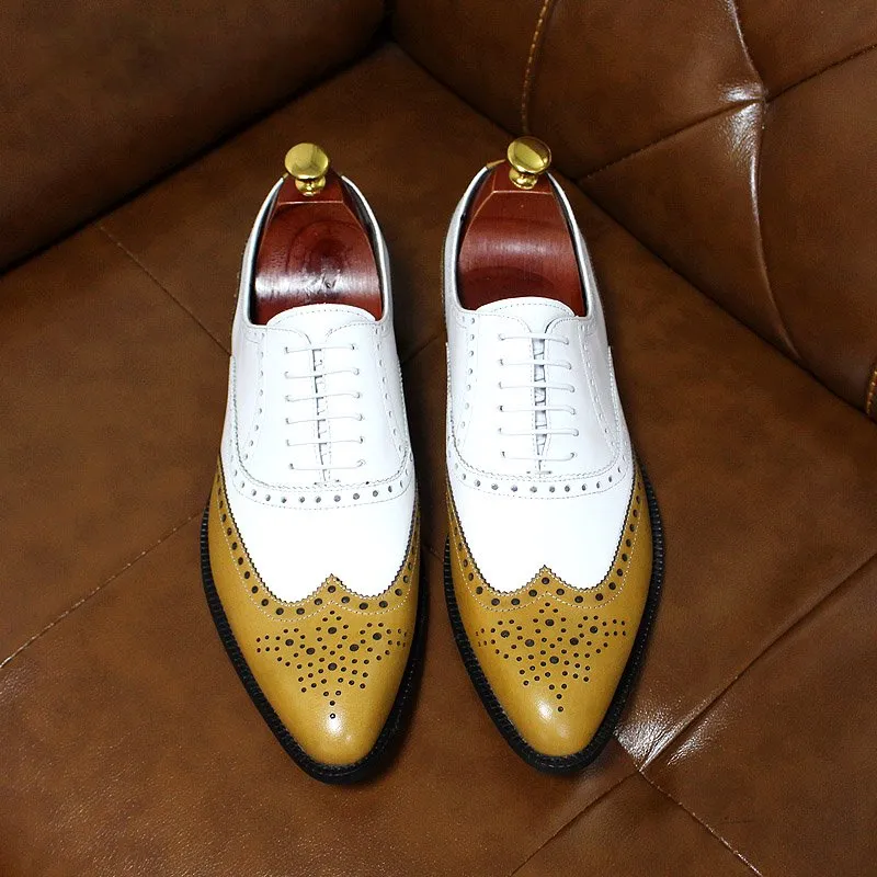 Handmade Wingtip Oxford Lace-Up Shoes