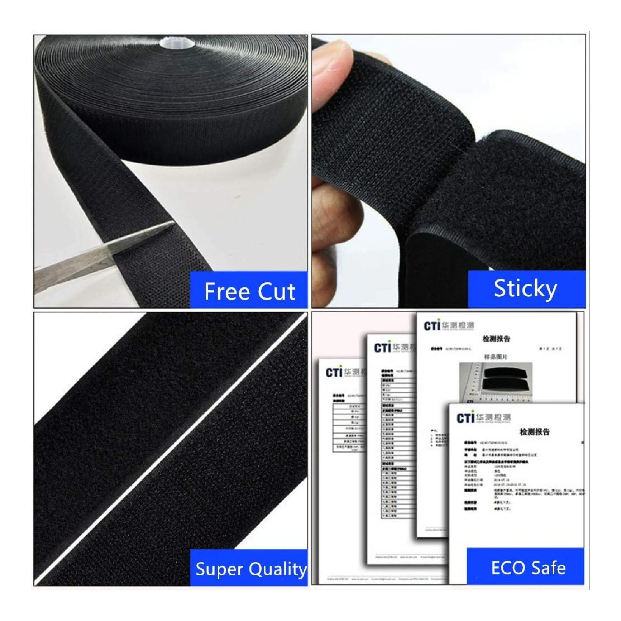 Hook And Loop Tape For Sewing 3/4 Inch Wide | Non-Adhesive Adhesive Backing | Nylon Fabric Closure Tape