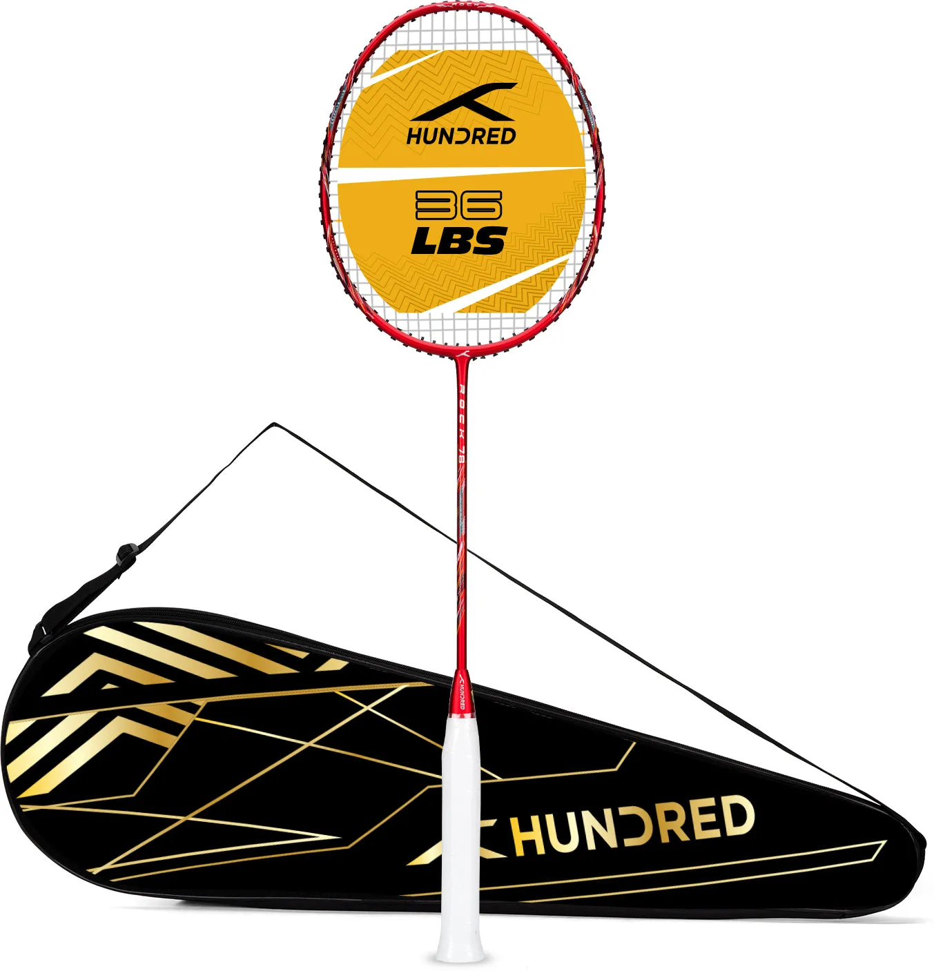 Hundred ROCK 78 Strung Badminton Racquet (Red)