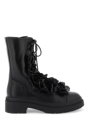 Jimmy choo nari flowers flat combat boots