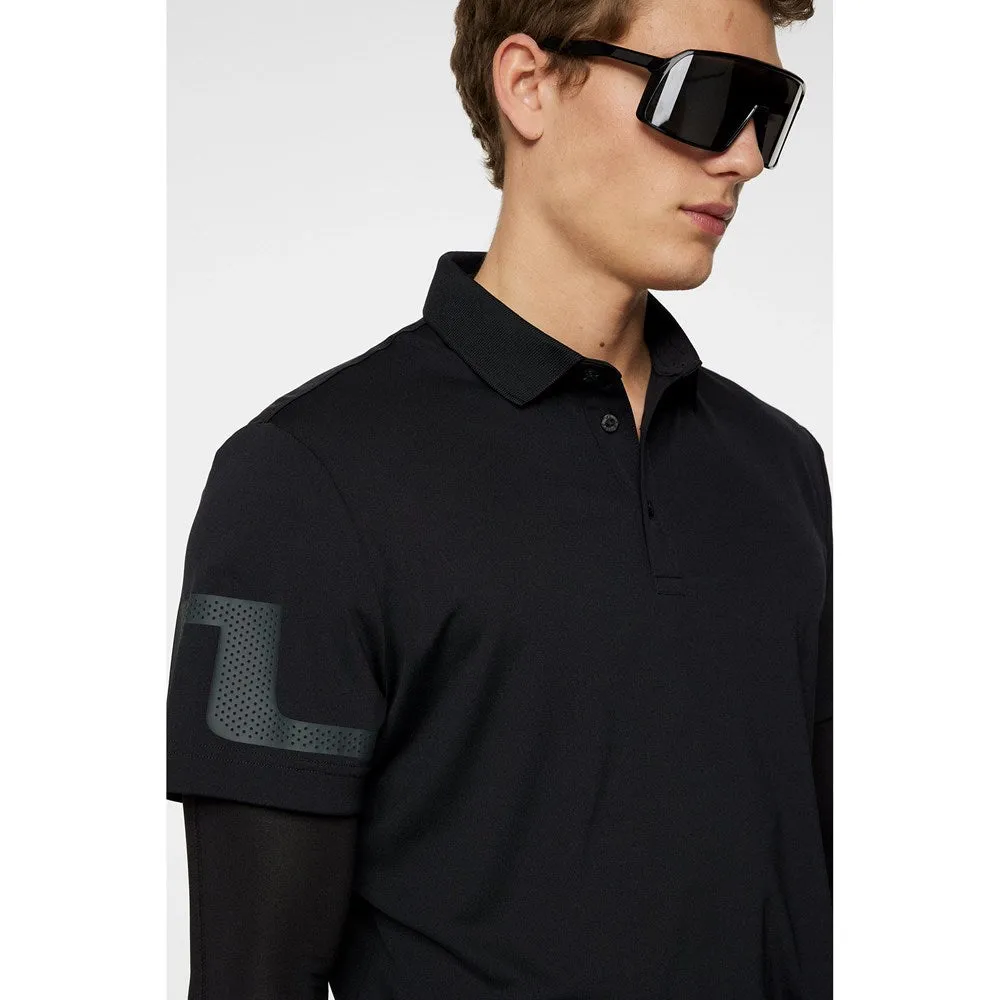 J.Lindeberg Heath Regular Fit Golf Shirt - Black/ Black