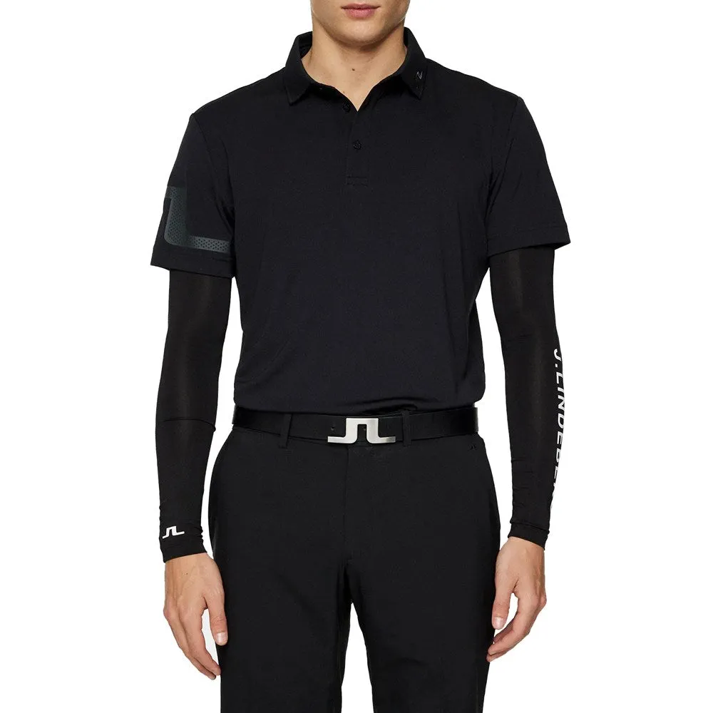 J.Lindeberg Heath Regular Fit Golf Shirt - Black/ Black