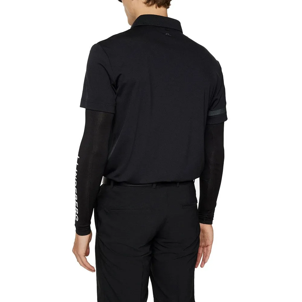 J.Lindeberg Heath Regular Fit Golf Shirt - Black/ Black