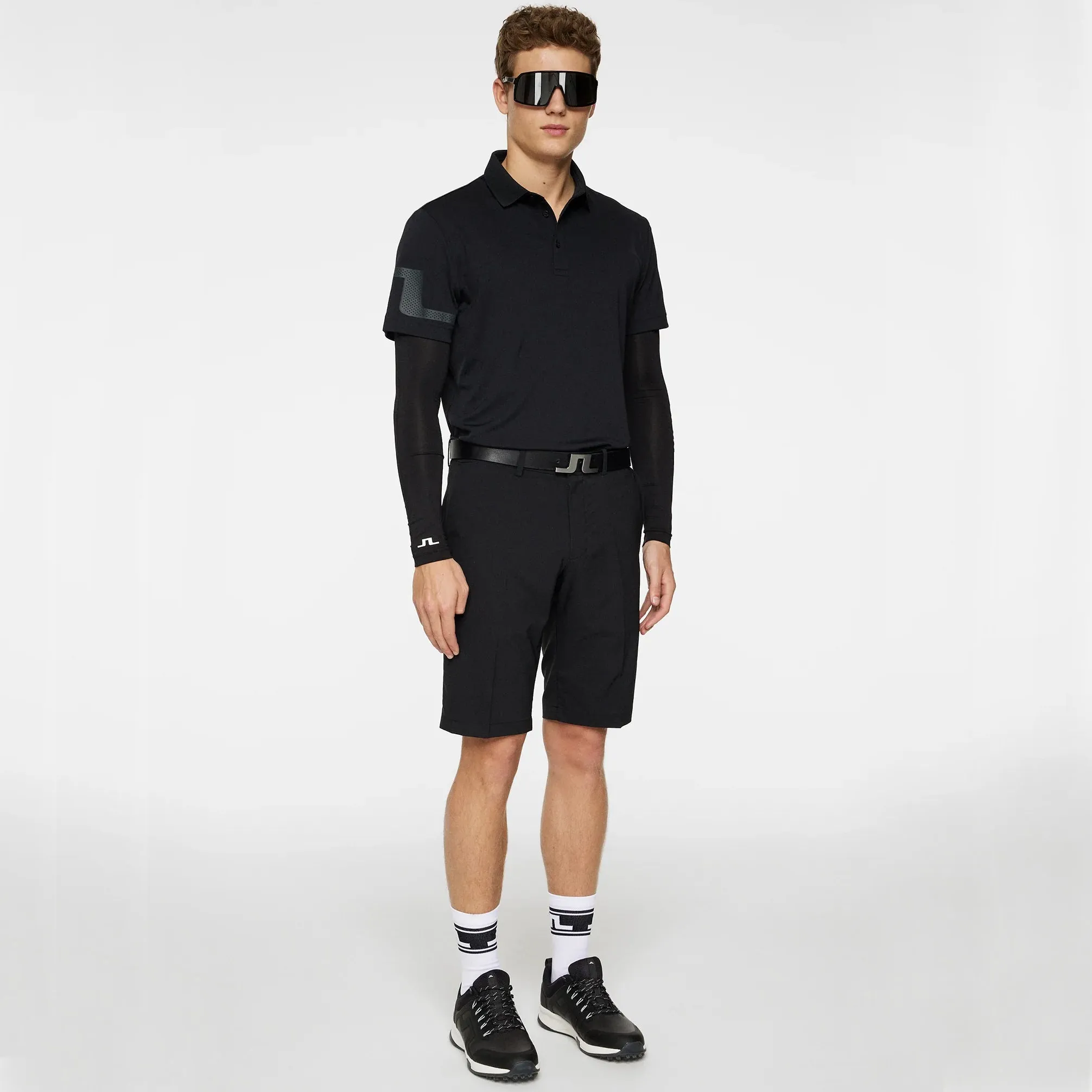 J.Lindeberg Heath Regular Fit Golf Shirt - Black/ Black