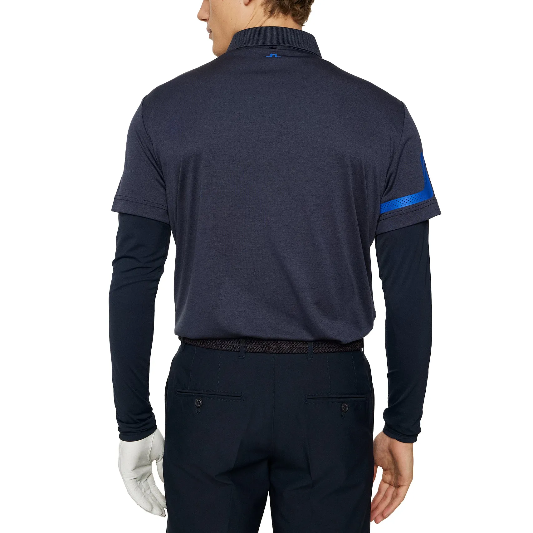 J.Lindeberg Heath Regular Fit Golf Shirt - Navy Melange