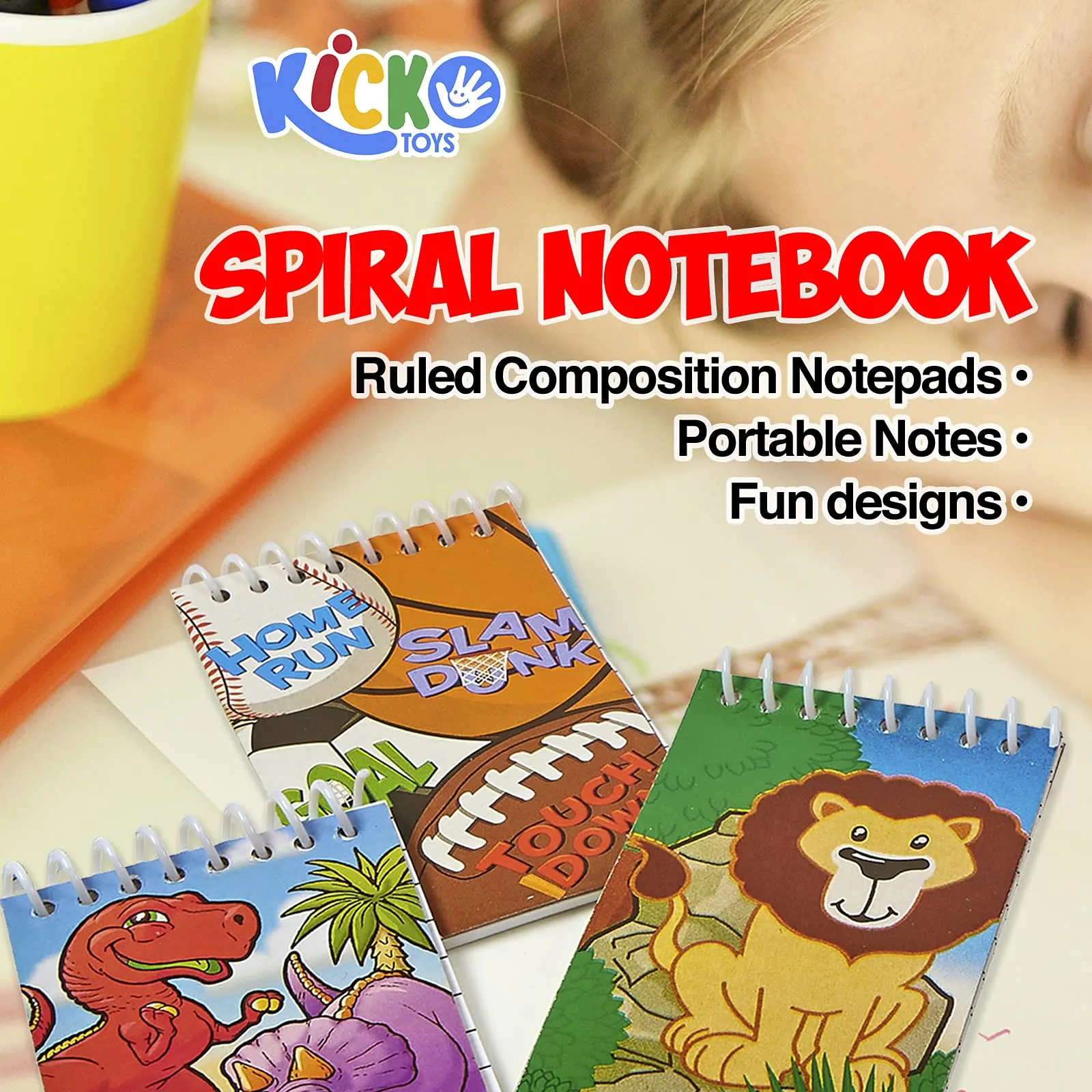 Kicko Spiral Notebook Assortment - 72 Pieces of Ruled Composition Notepads for Students