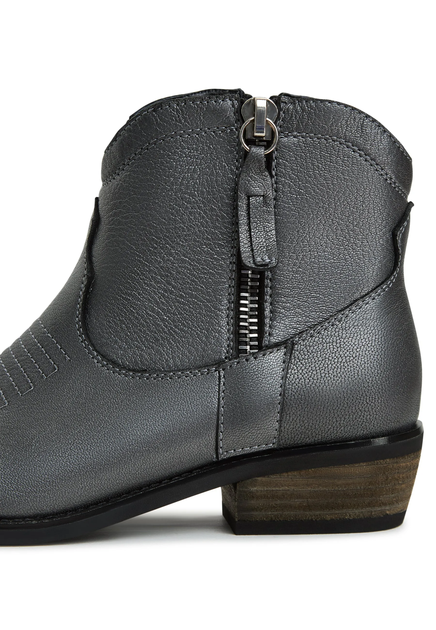 Leather Cowboy Boots Vicky - Dark Grey