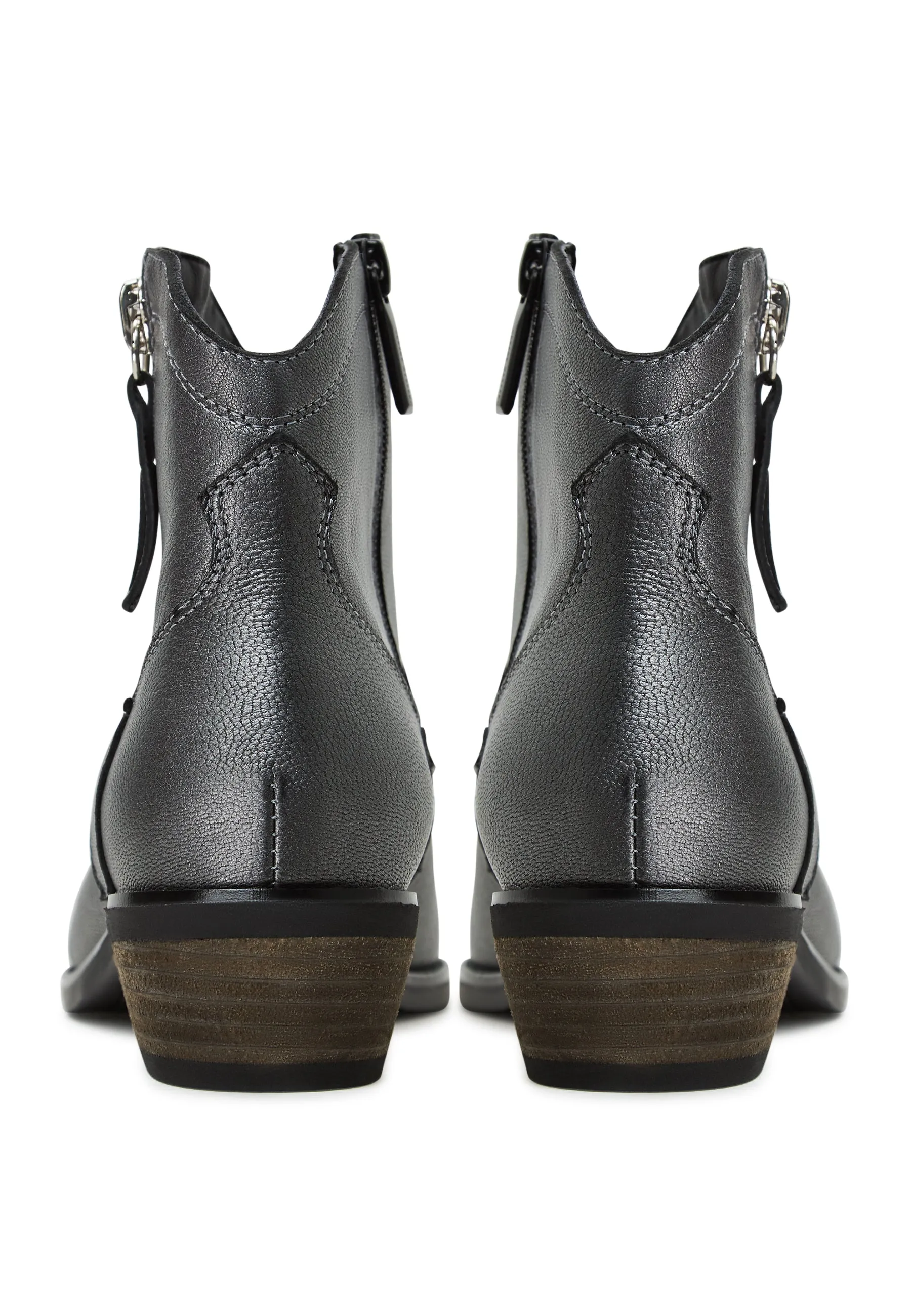 Leather Cowboy Boots Vicky - Dark Grey