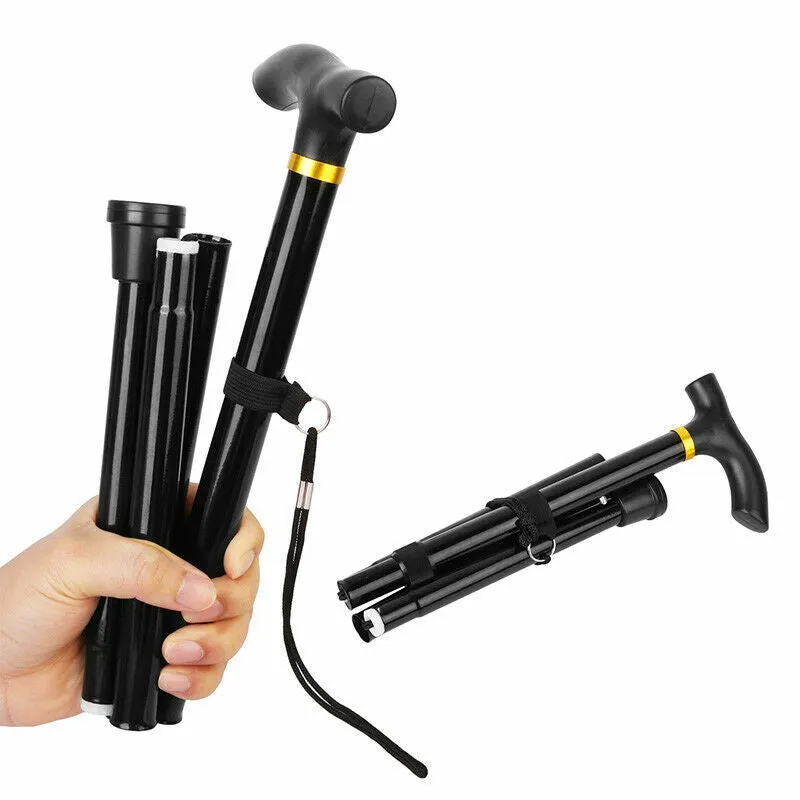 Lightweight Adjustable Folding Walking Stick for Hiking - Aluminum