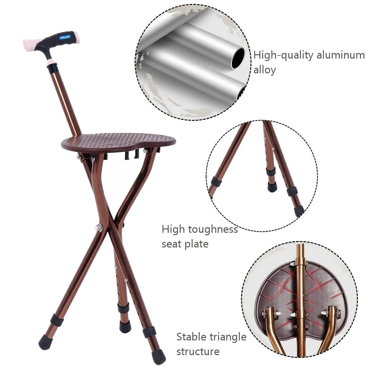 Lightweight Foldable Portable Walking Stool