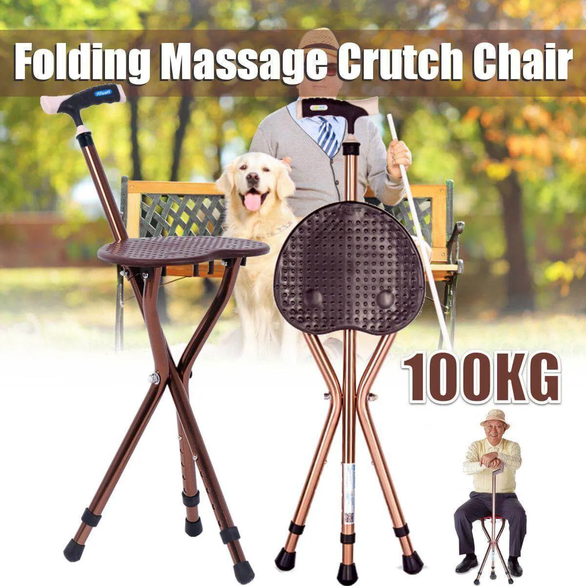 Lightweight Foldable Portable Walking Stool