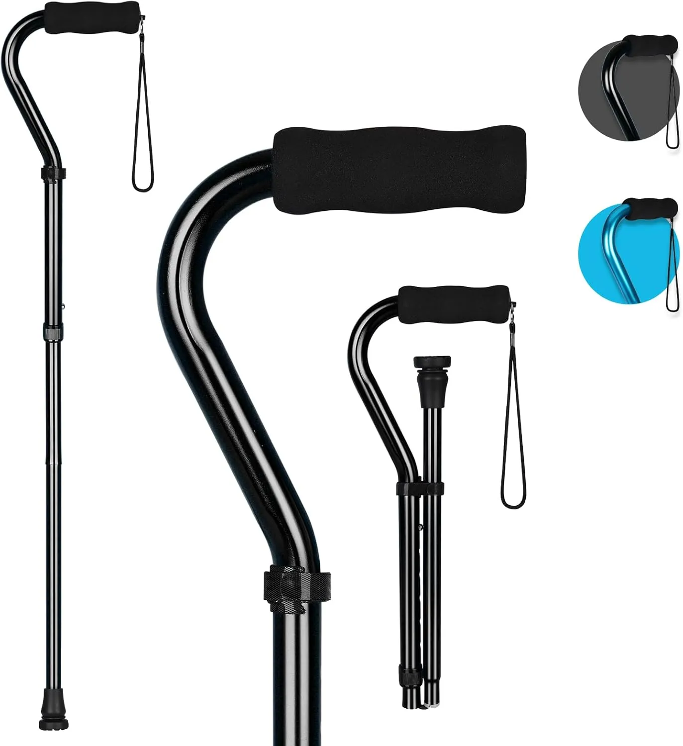 Lightweight Walking Cane with Soft Cushioned Handle