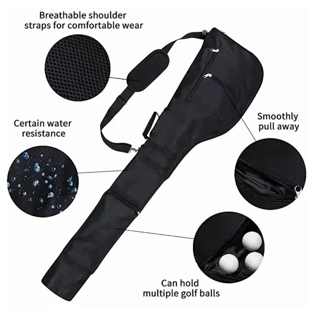 Lightweight Waterproof Foldable Golf Carry Bag - Black, Verpeak