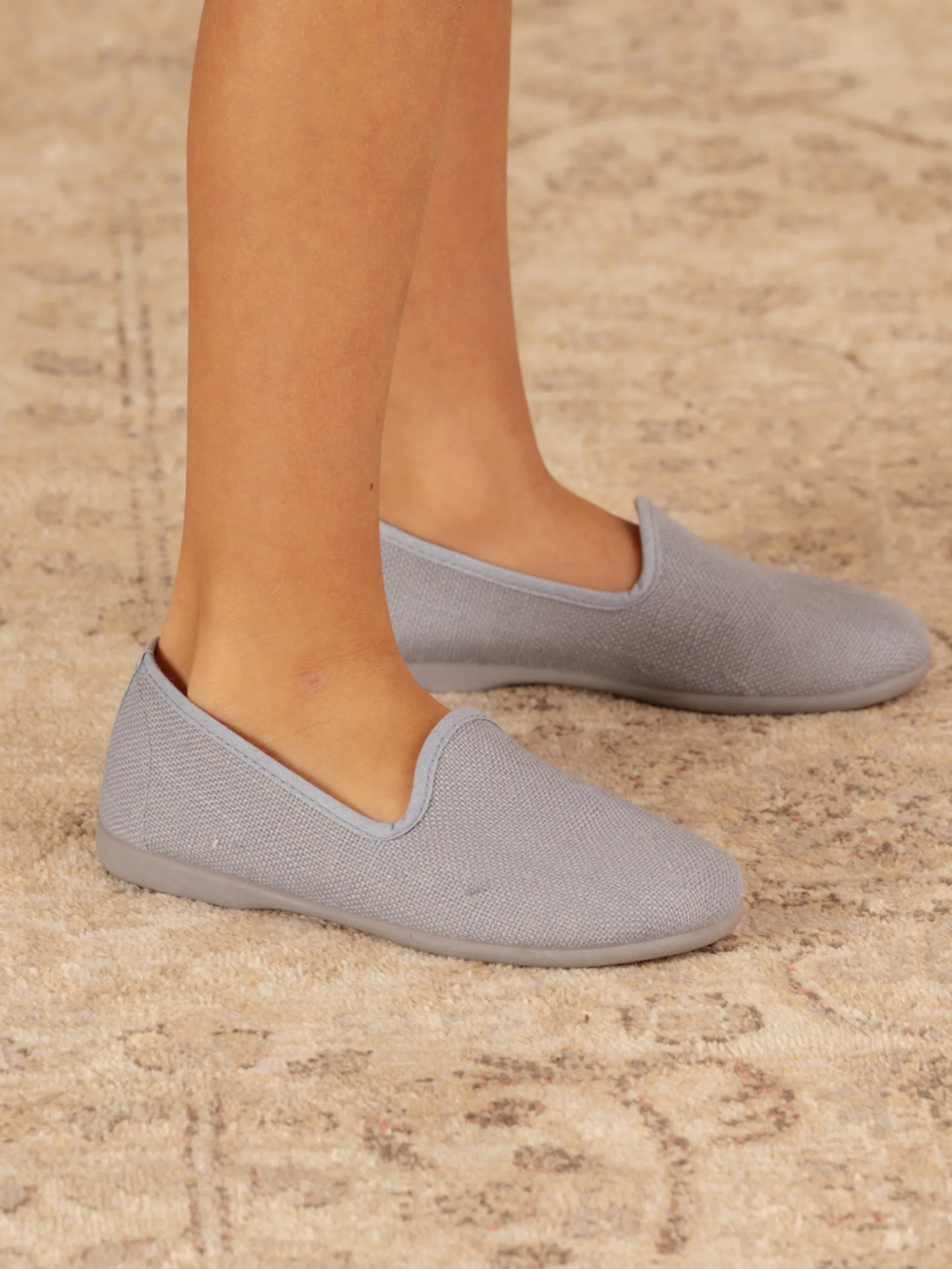 Linen slippers indigo