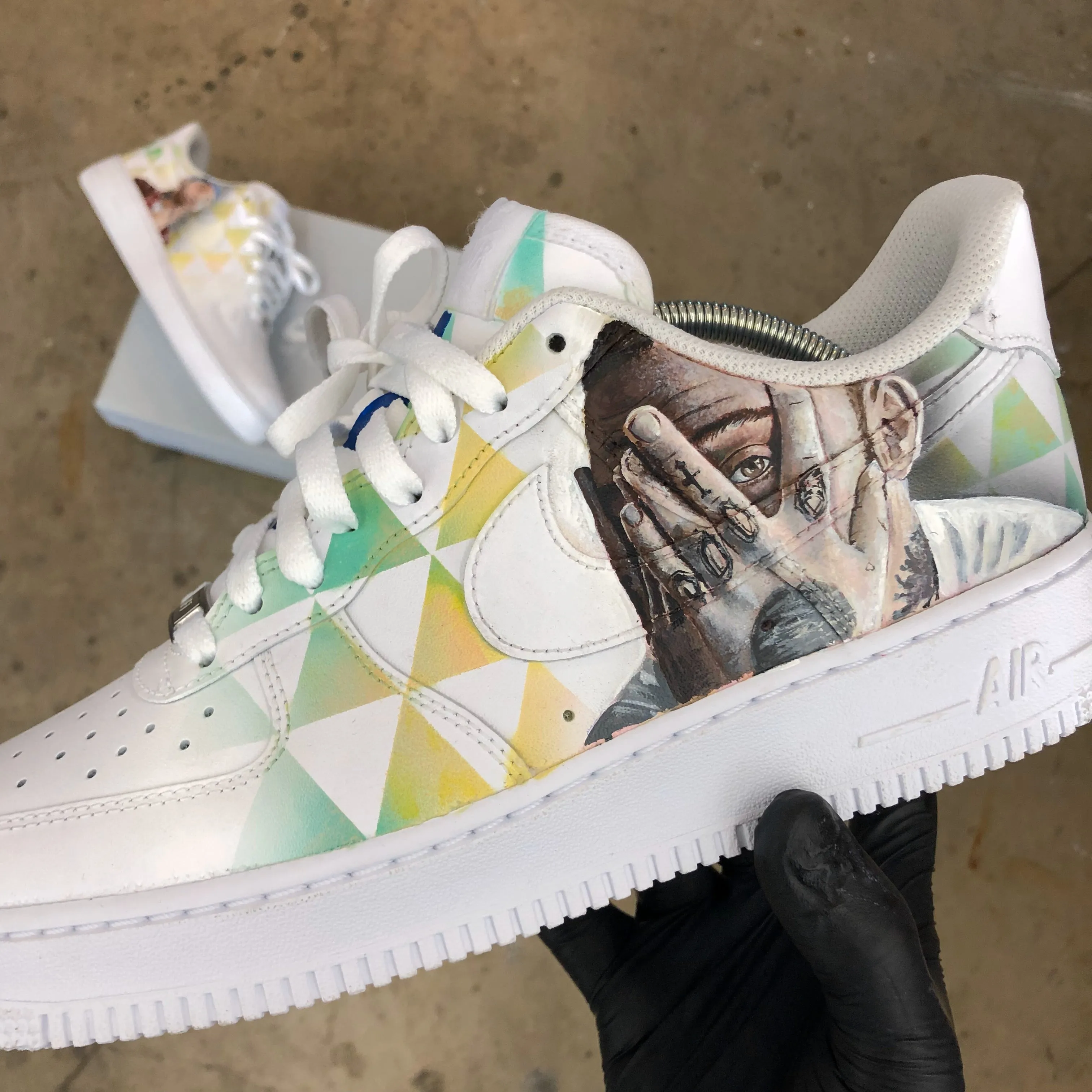 Mac Miller - Memorial of Malcom McCormick Nike Air Force 1s