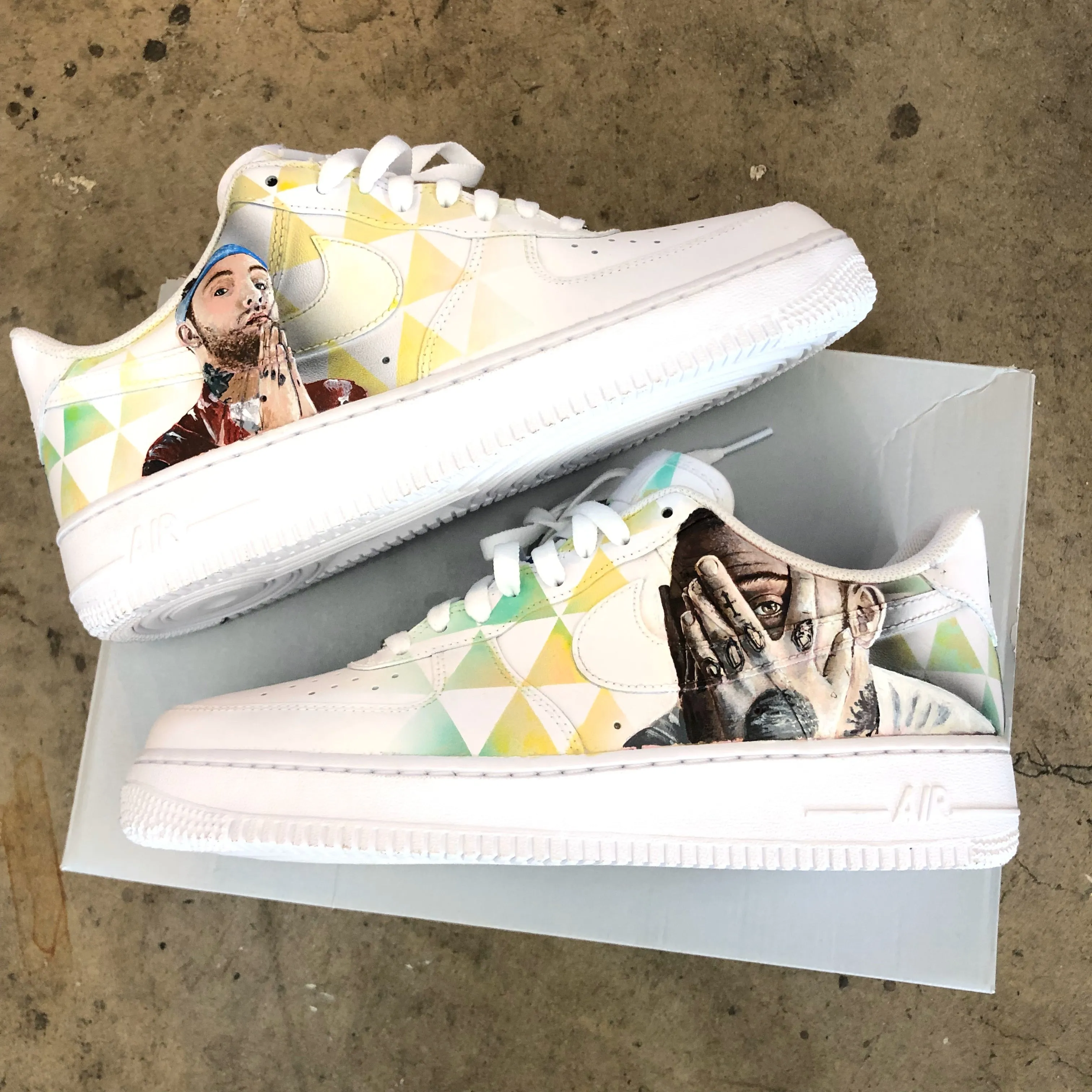 Mac Miller - Memorial of Malcom McCormick Nike Air Force 1s