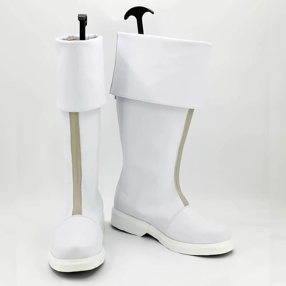 Men White Boots Cosplay Shoes