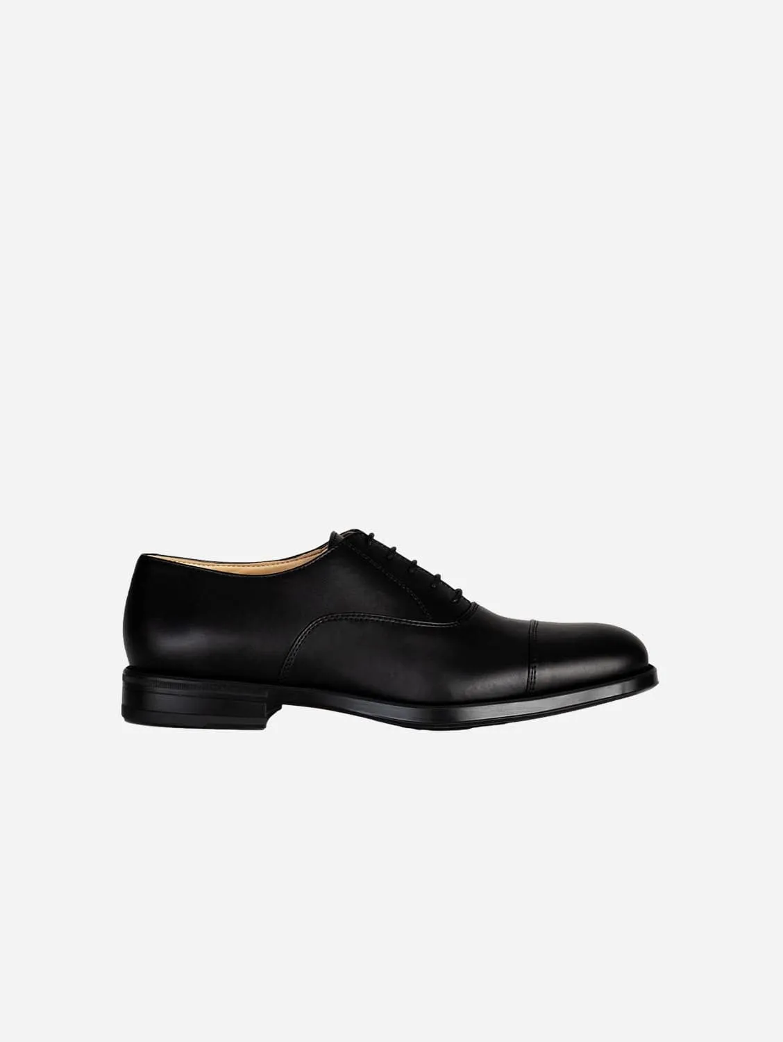 Men's Cap Toe Vegan Corn Leather Oxford Shoes | Black