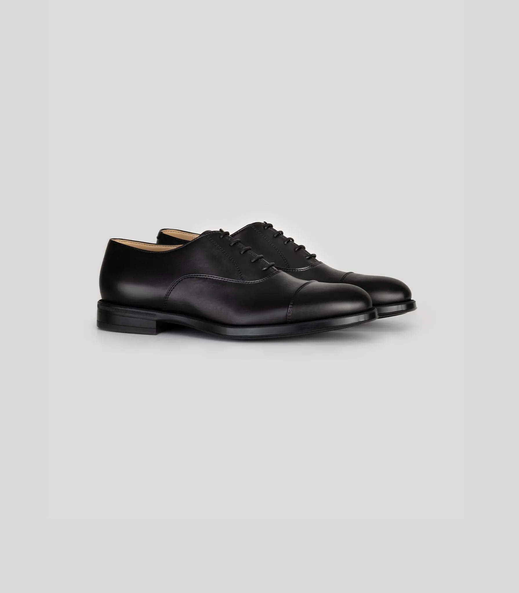 Men's Cap Toe Vegan Corn Leather Oxford Shoes | Black