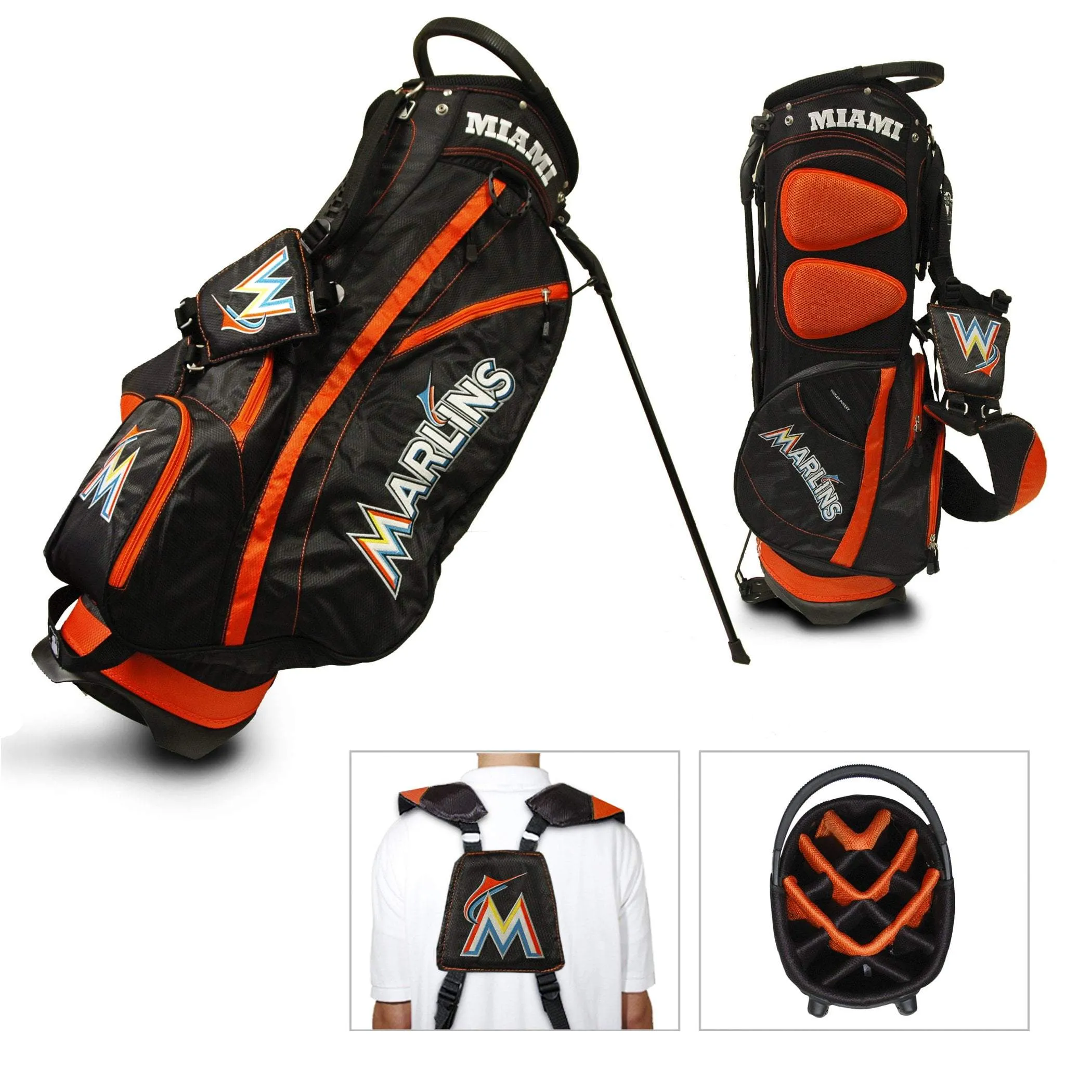 Miami Marlins Team Golf Fairway Lightweight 14-Way Top Golf Club Stand Bag