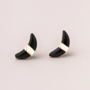 Moon Stud Black Spinel/Gold