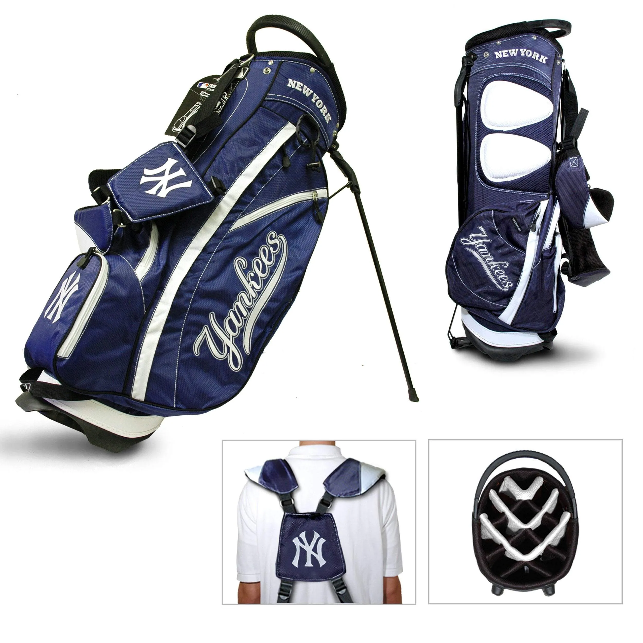 New York Yankees Team Golf Fairway Lightweight 14-Way Top Golf Club Stand Bag