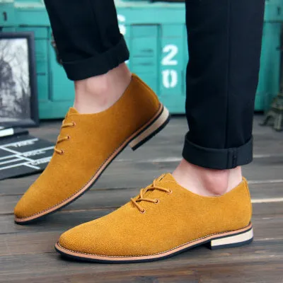 NPEZKGC Men Oxford Shoes sping/autumn Suede Genuine Leather Men's Flat Oxford Casual Shoes Men Flats Loafers zapatos hombre