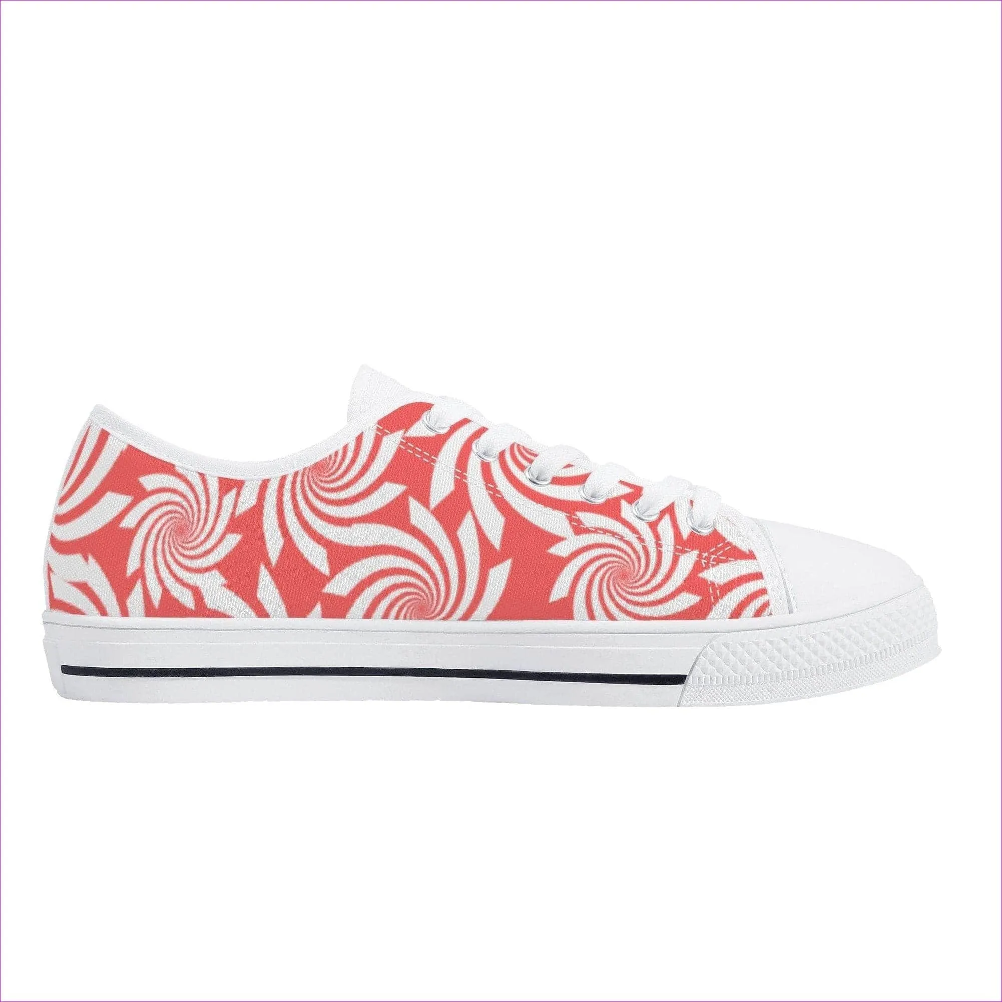 Pastel Candy Rubber Outsoles Low-Top Canvas Shoes - White