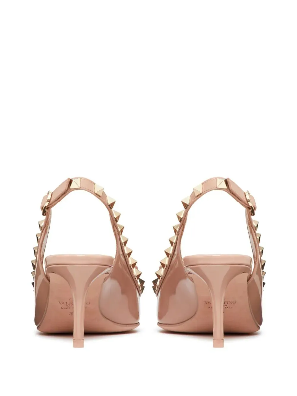 Rockstud Bow 60mm patent slingback pumps