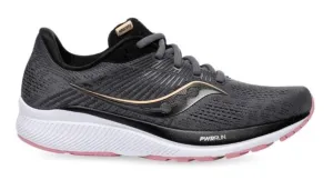 Saucony Womens Wide Guide 14 Shoes - Charcoal/Rose