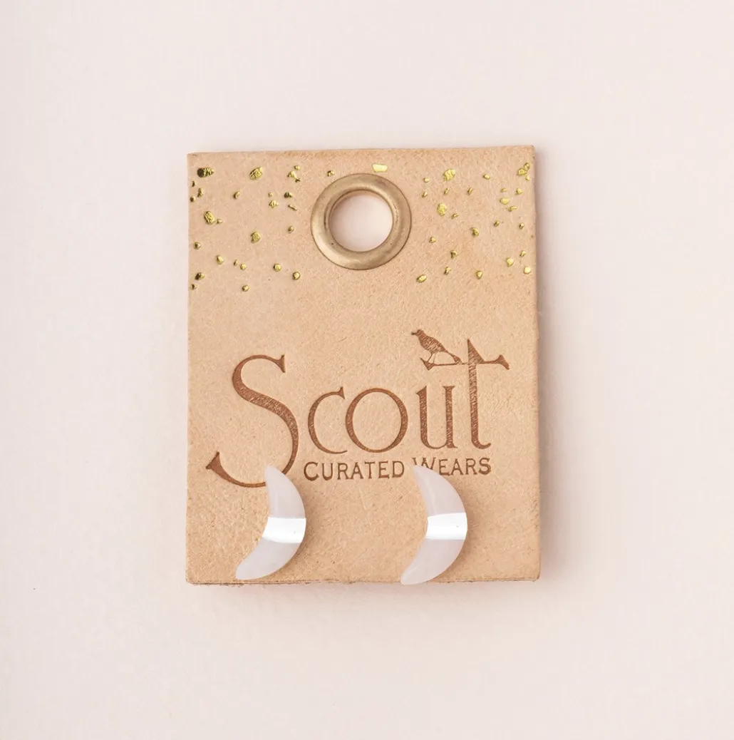 Scout Crescent Moon Stud Earring - Amazonite & Gold