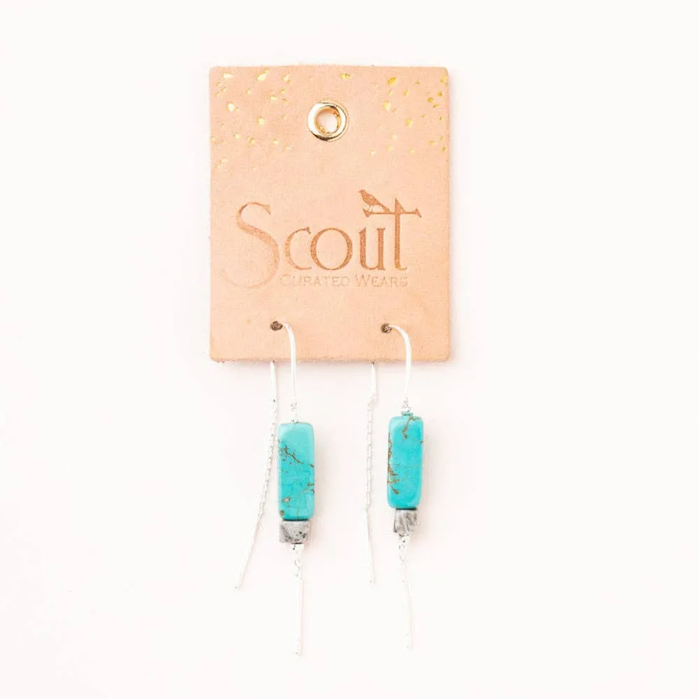 Scout Rectangle Stone Earring - Turquoise/Black/Silver