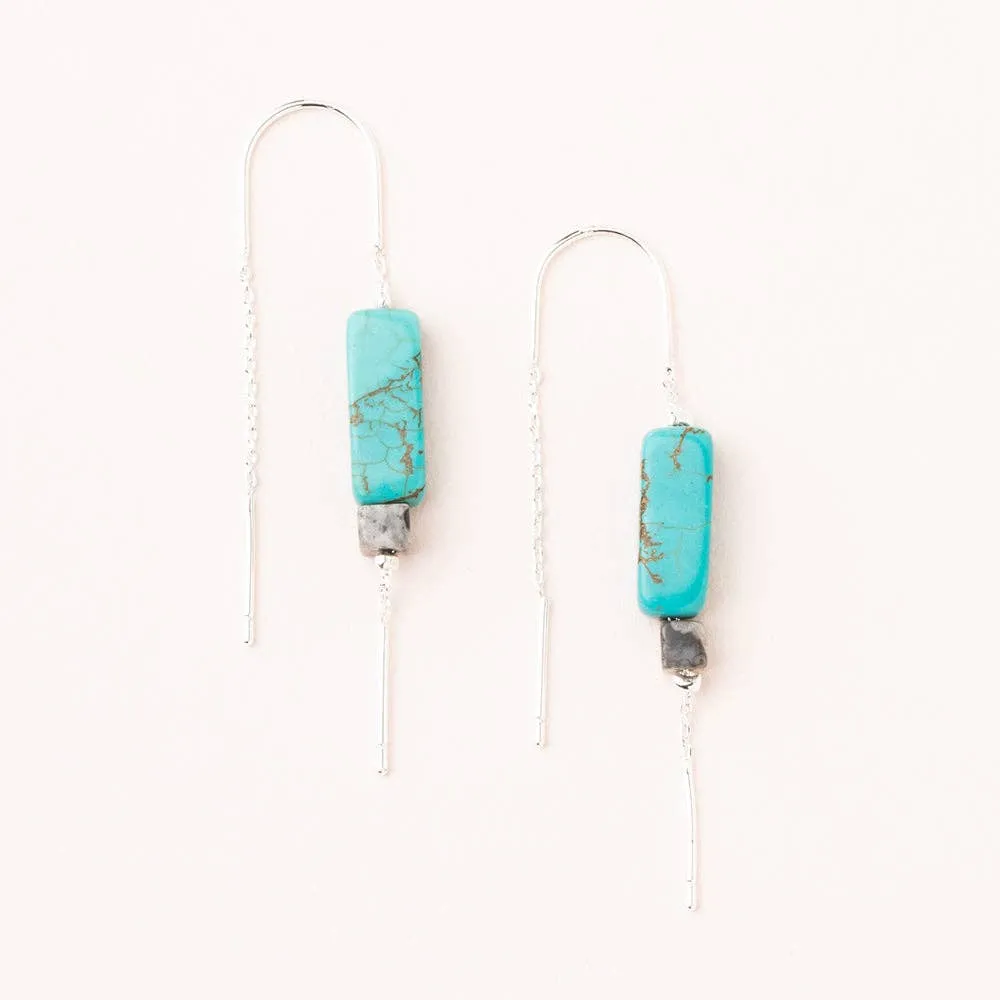 Scout Rectangle Stone Earring - Turquoise/Black/Silver