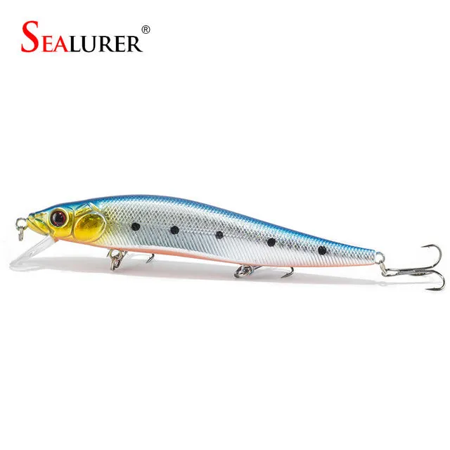 SEALURER 1PCS 14cm 23g Fishing Lure Minnow Hard Bait with 3 Fishing Hooks Fishing Tackle Lure 3D Eyes Crankbait Free Shipping