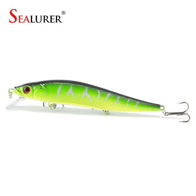 SEALURER 1PCS 14cm 23g Fishing Lure Minnow Hard Bait with 3 Fishing Hooks Fishing Tackle Lure 3D Eyes Crankbait Free Shipping