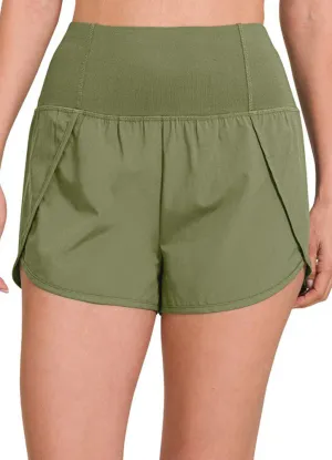 Shorts in Lt Olive by Zenana