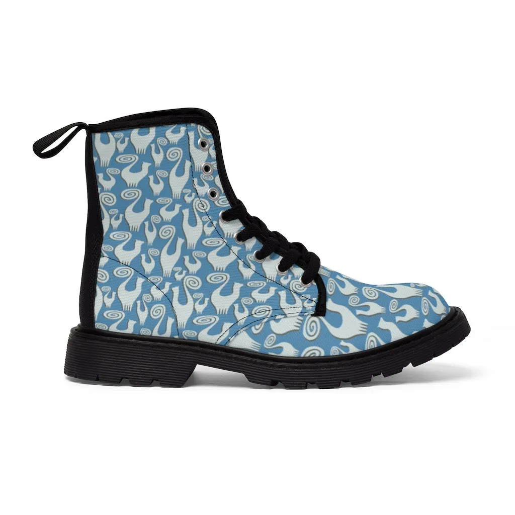 Slate Blue Women's Canvas Boots