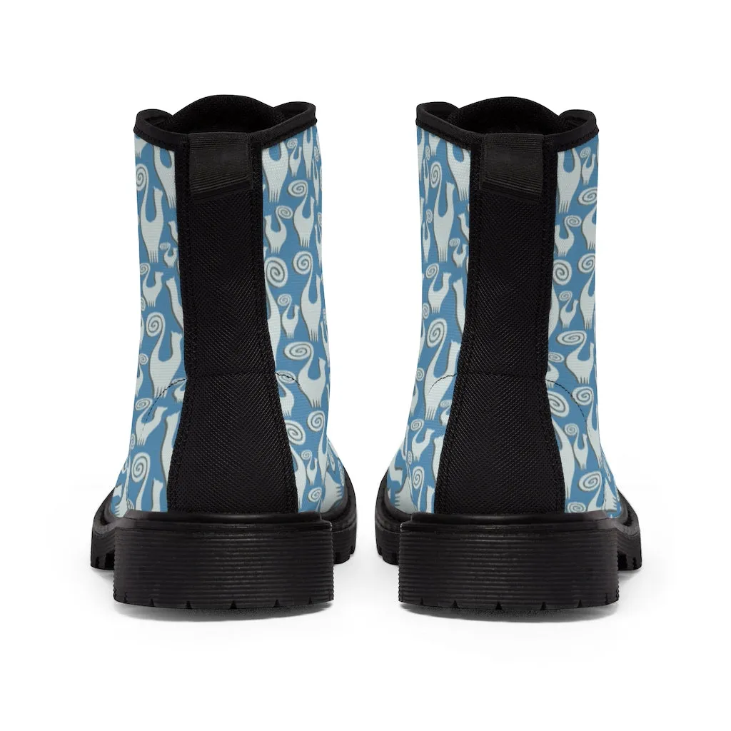 Slate Blue Women's Canvas Boots