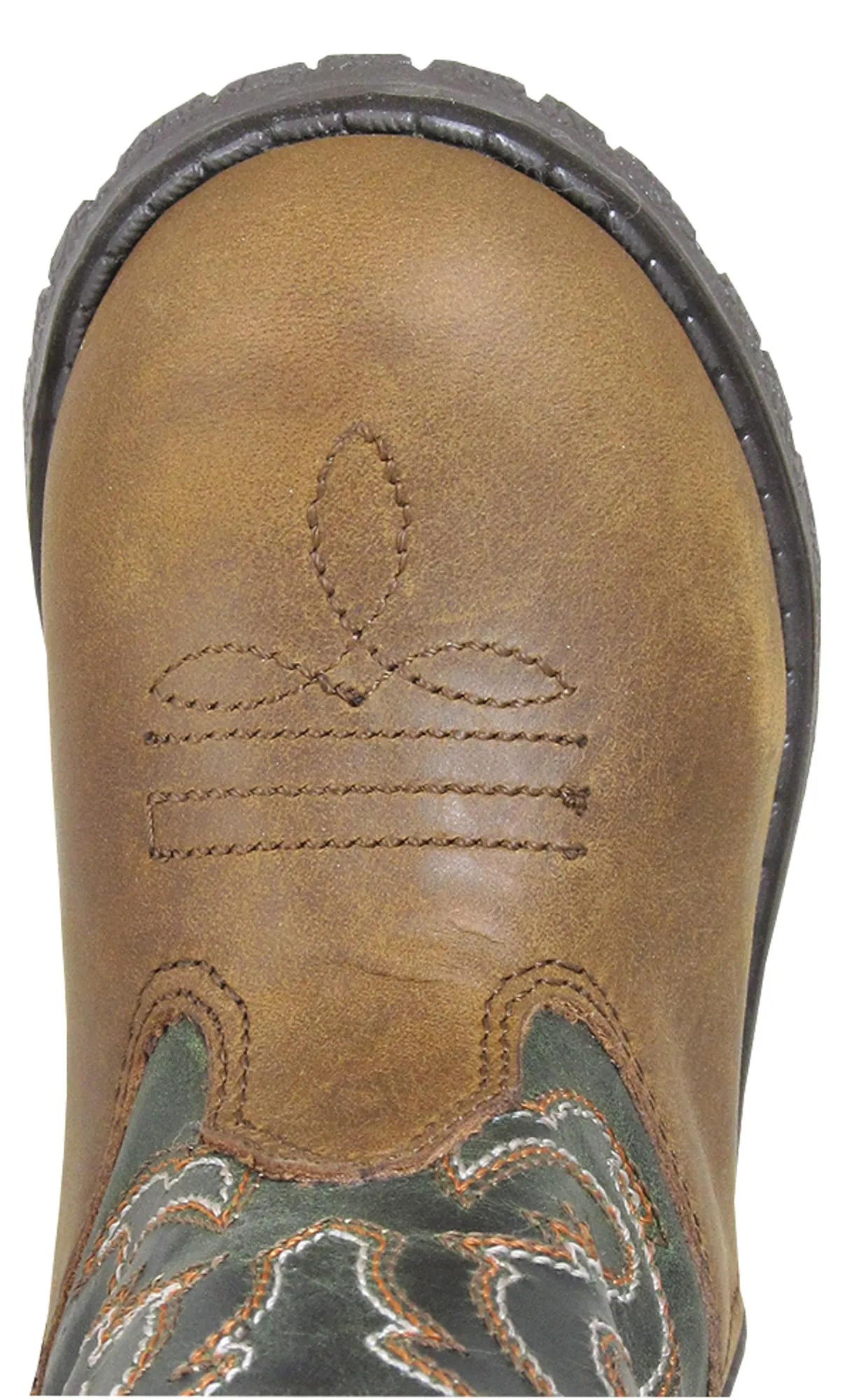 Smoky Mountain Toddler Boys Hopalong Brown/Green Leather Cowboy Boots